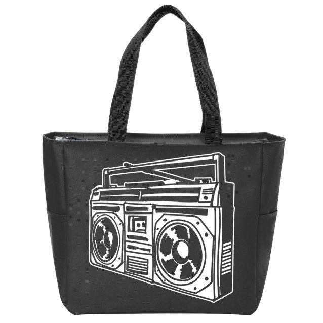 Ghetto Blaster 80s 90s Hip Hop Rap Classic Zip Tote Bag