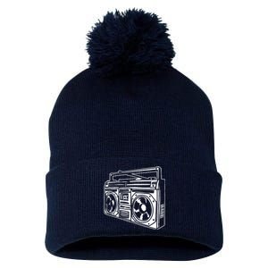 Ghetto Blaster 80s 90s Hip Hop Rap Classic Pom Pom 12in Knit Beanie