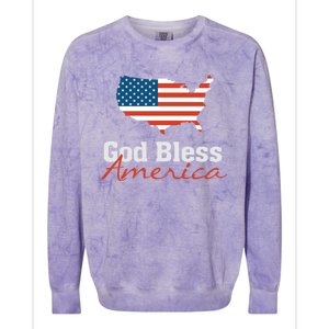 God Bless America Usa Pride American Flag Christian Gift Colorblast Crewneck Sweatshirt