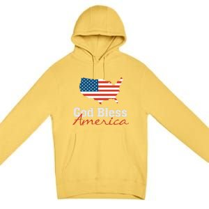 God Bless America Usa Pride American Flag Christian Gift Premium Pullover Hoodie