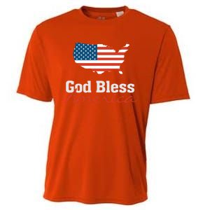 God Bless America Usa Pride American Flag Christian Gift Cooling Performance Crew T-Shirt