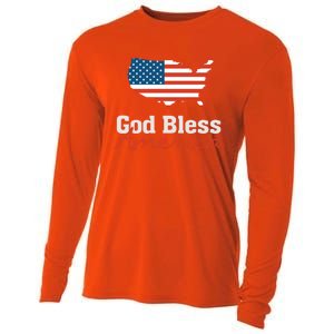 God Bless America Usa Pride American Flag Christian Gift Cooling Performance Long Sleeve Crew