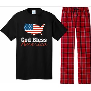 God Bless America Usa Pride American Flag Christian Gift Pajama Set