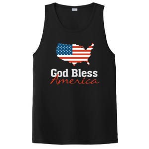 God Bless America Usa Pride American Flag Christian Gift PosiCharge Competitor Tank