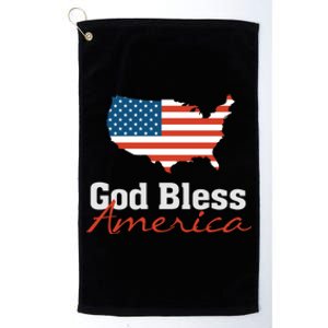 God Bless America Usa Pride American Flag Christian Gift Platinum Collection Golf Towel