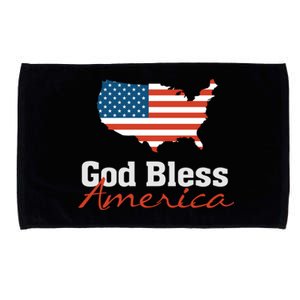 God Bless America Usa Pride American Flag Christian Gift Microfiber Hand Towel