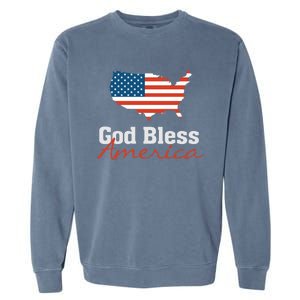 God Bless America Usa Pride American Flag Christian Gift Garment-Dyed Sweatshirt