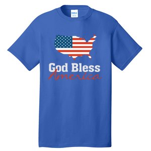 God Bless America Usa Pride American Flag Christian Gift Tall T-Shirt