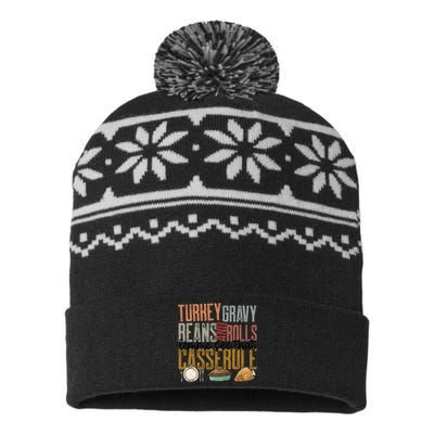 gravy beans and rolls let me see that casserole  USA-Made Snowflake Beanie