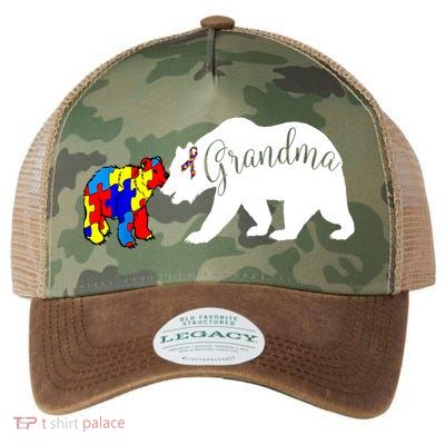 Grandma Bear Autism Awareness Legacy Tie Dye Trucker Hat