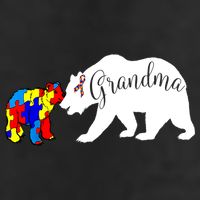 Grandma Bear Autism Awareness 7 Panel Mesh Trucker Snapback Hat