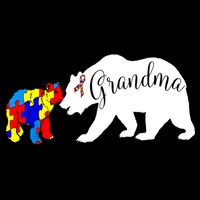 Grandma Bear Autism Awareness Drawstring Bag