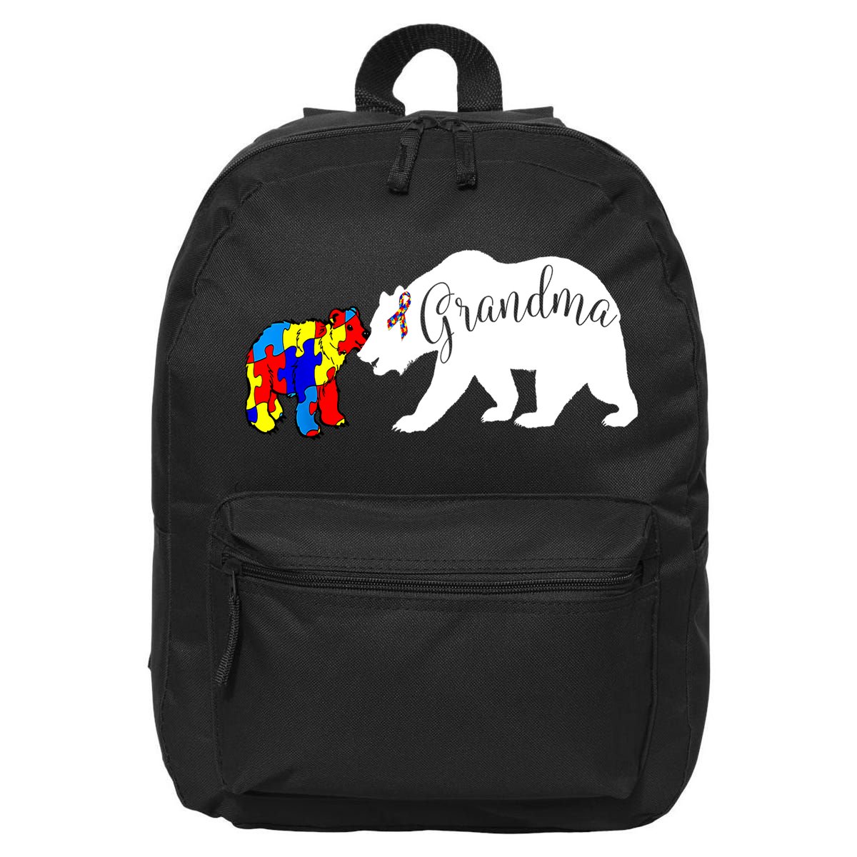 Grandma Bear Autism Awareness 16 in Basic Backpack