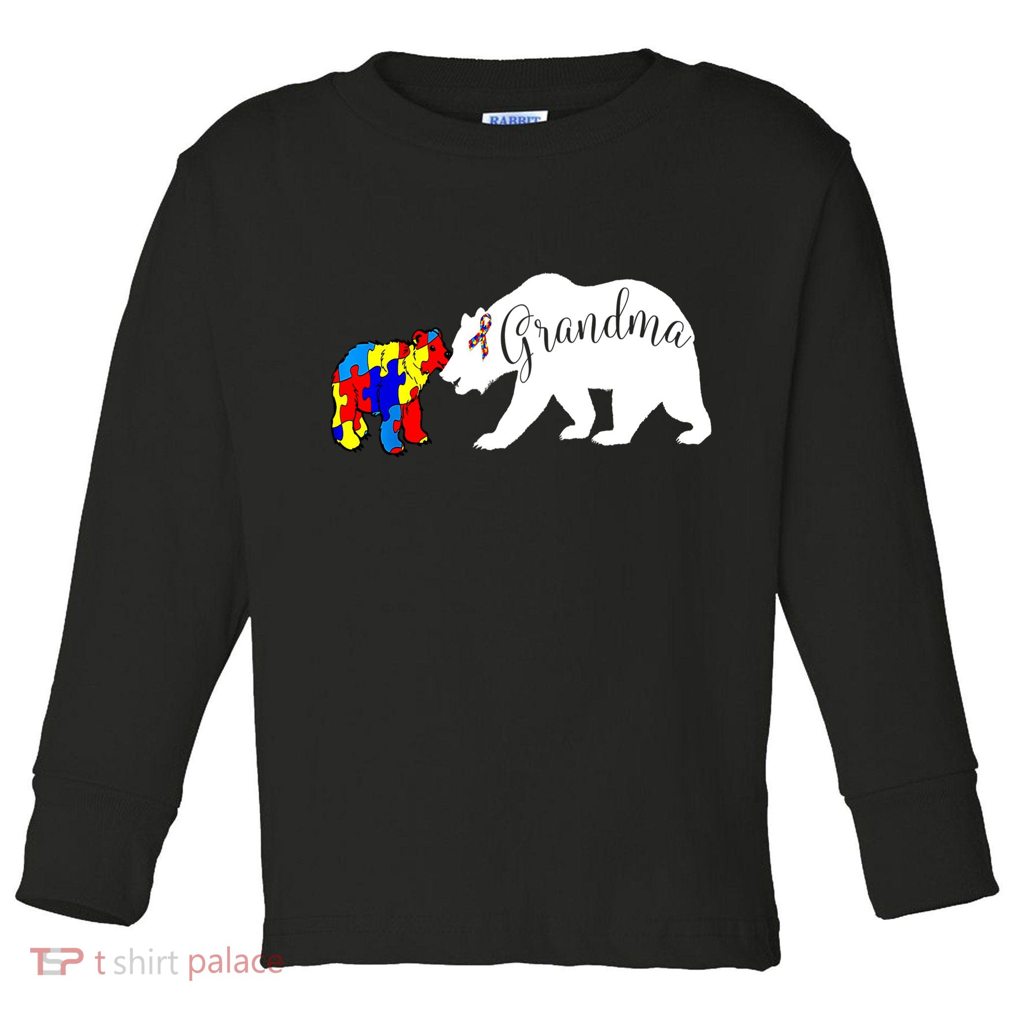 Grandma Bear Autism Awareness Toddler Long Sleeve Shirt