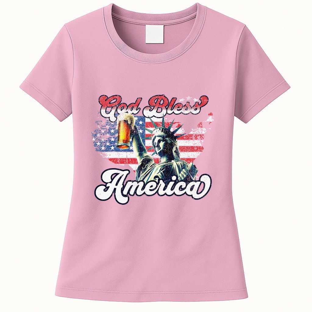 God Bless America Funny Patriotic Womens T-Shirt