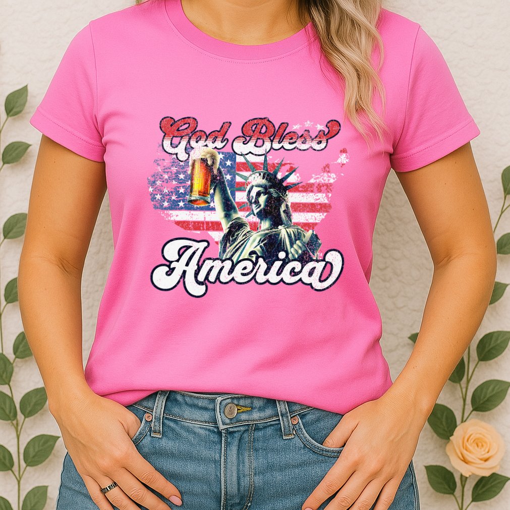 God Bless America Funny Patriotic Womens T-Shirt