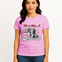 God Bless America Funny Patriotic Womens T-Shirt