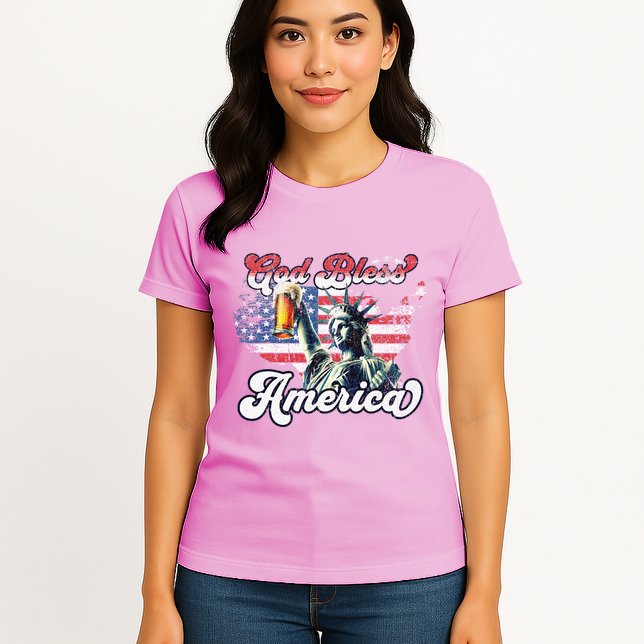 God Bless America Funny Patriotic Womens T-Shirt