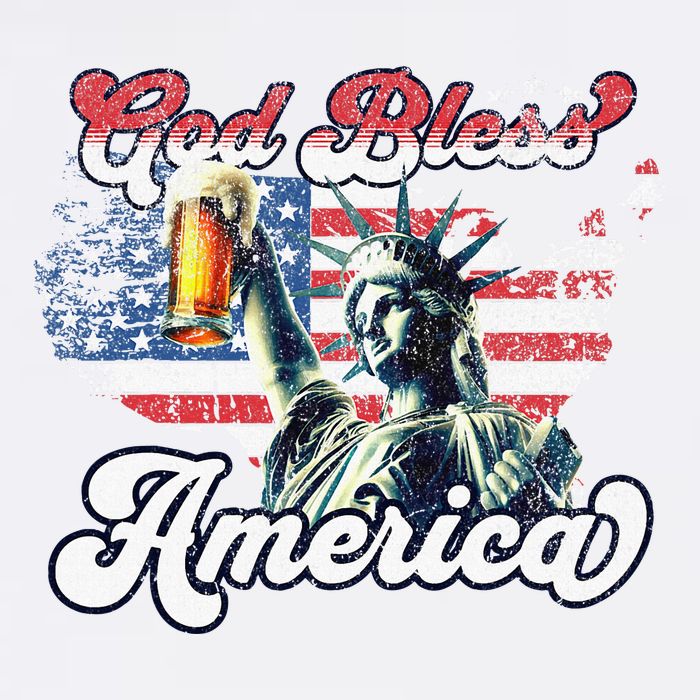 God Bless America Funny Patriotic Cooling Performance Crew T-Shirt