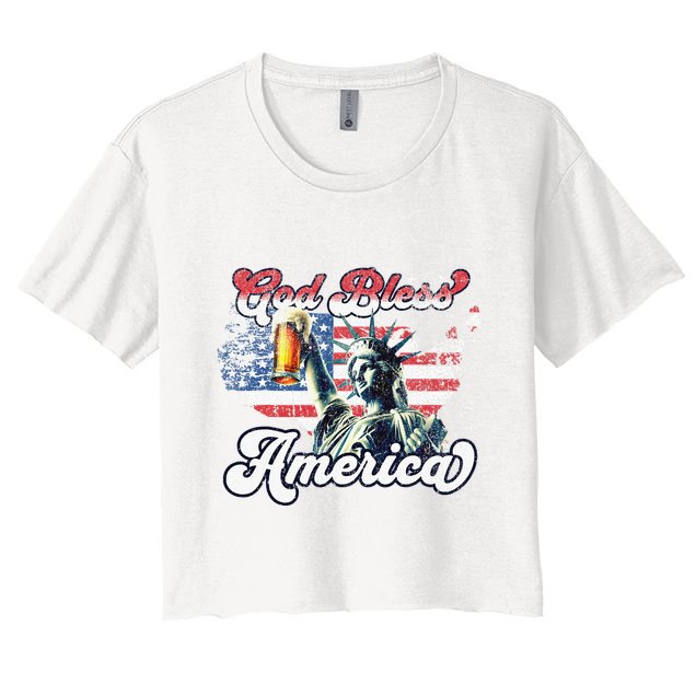 God Bless America Funny Patriotic Crop Top