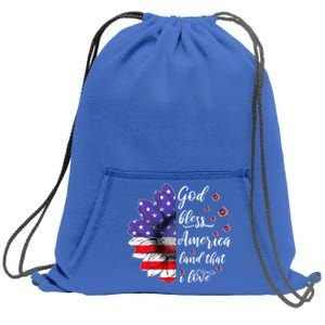 God Bless America Land That I Love 4th Of July Christian Gift Sweatshirt Cinch Pack Bag