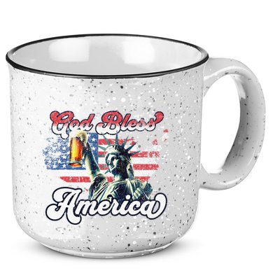 God Bless America Funny Patriotic 15oz Campfire Ceramic Mug