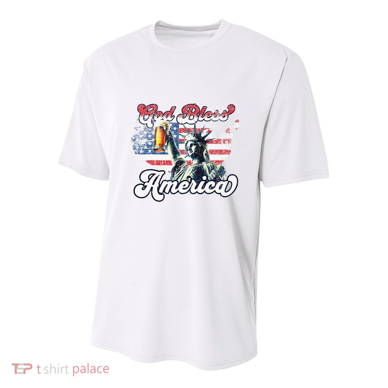 God Bless America Funny Patriotic Youth Performance Sprint T-Shirt