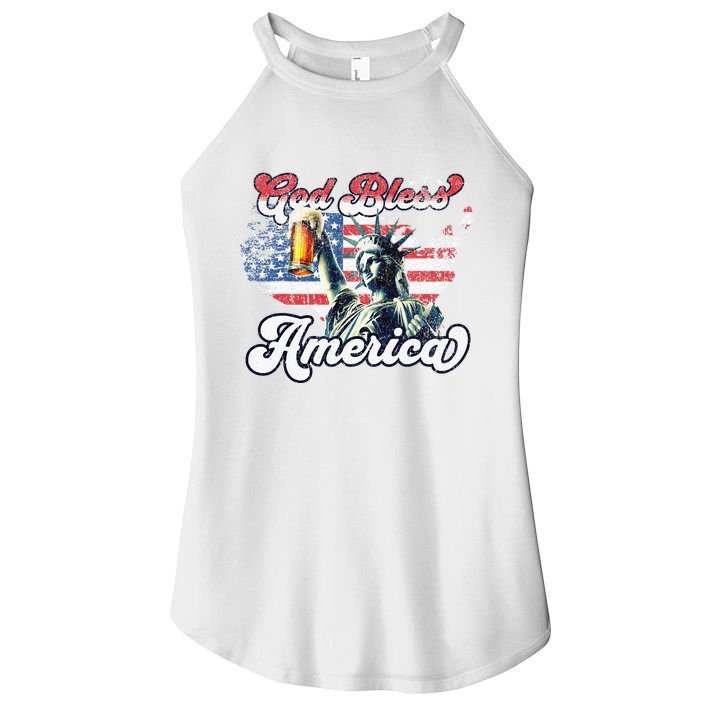 God Bless America Funny Patriotic Women's Perfect Tri Rocker Tank