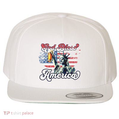 God Bless America Funny Patriotic Wool Snapback Cap