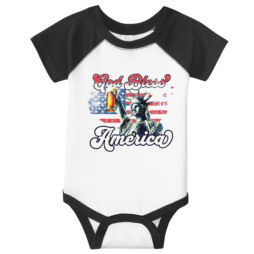 God Bless America Funny Patriotic Infant Baby Jersey Bodysuit