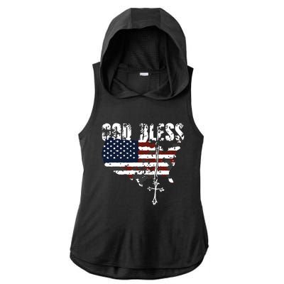 God Bless America Ladies PosiCharge Tri-Blend Wicking Draft Hoodie Tank