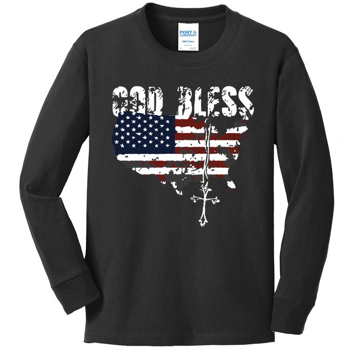 God Bless America Kids Long Sleeve Shirt