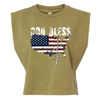 God Bless America Garment-Dyed Women's Muscle Tee