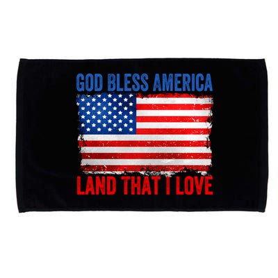 God Bless America Land That I Love And Patriotic Dad Gift Microfiber Hand Towel