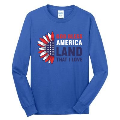 God Bless America Land That I Love Usa American 4th Of July Gift Tall Long Sleeve T-Shirt