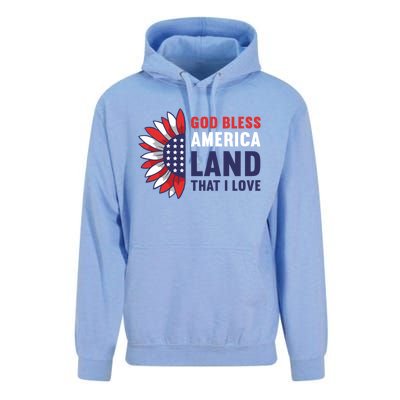 God Bless America Land That I Love Usa American 4th Of July Gift Unisex Surf Hoodie