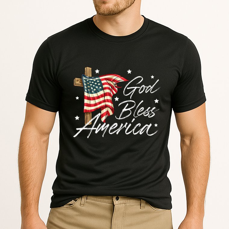 God Bless America Fourth Of July Christian Patriot Cooling Performance Crew T-Shirt