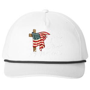 God Bless America Fourth Of July Christian Patriot Snapback Five-Panel Rope Hat