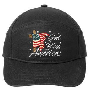 God Bless America Fourth Of July Christian Patriot 7-Panel Snapback Hat