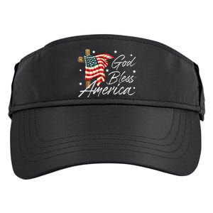 God Bless America Fourth Of July Christian Patriot Adult Drive Performance Visor