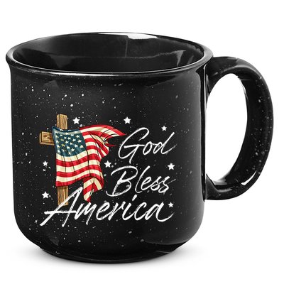 God Bless America Fourth Of July Christian Patriot 15oz Campfire Ceramic Mug
