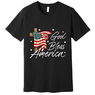 God Bless America Fourth Of July Christian Patriot Premium T-Shirt