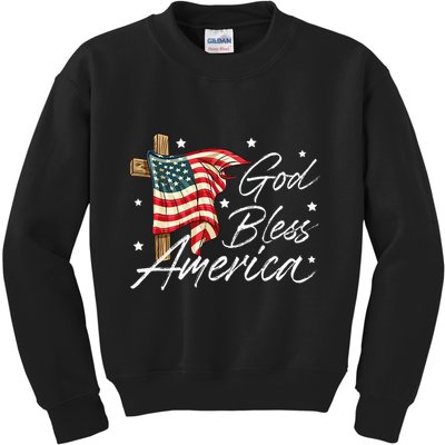 God Bless America Fourth Of July Christian Patriot Kids Sweatshirt