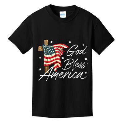 God Bless America Fourth Of July Christian Patriot Kids T-Shirt