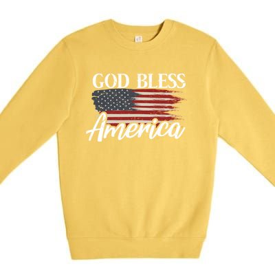 God Bless America 4th Of July Patriotic Usa Gift Premium Crewneck Sweatshirt