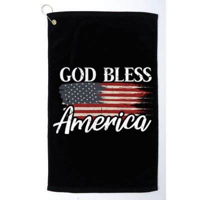 God Bless America 4th Of July Patriotic Usa Gift Platinum Collection Golf Towel