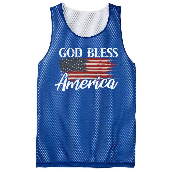 God Bless America 4th Of July Patriotic Usa Gift Mesh Reversible Basketball Jersey Tank