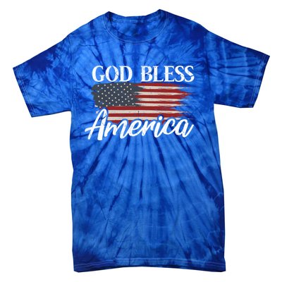 God Bless America 4th Of July Patriotic Usa Gift Tie-Dye T-Shirt