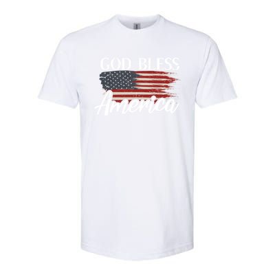 God Bless America 4th Of July Patriotic Usa Gift Softstyle CVC T-Shirt