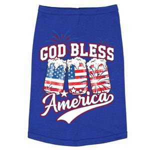 God Bless America 4th Of July Beer Us Flag Fireworks Gift Doggie Tank